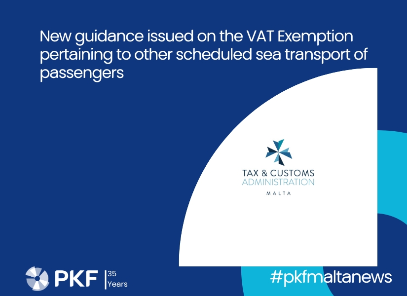 New guidance issued on the VAT Exemption pertaining to other scheduled sea transport of passengers