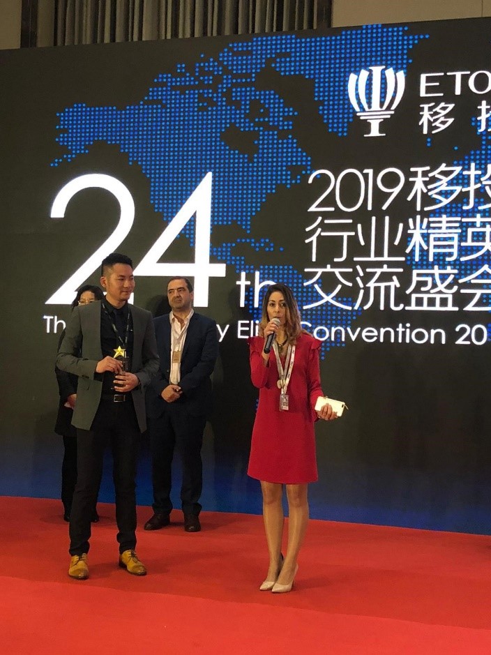 (Dr Marilyn Formosa, Director and Head of Legal, receiving the award on behalf of PKF Malta during the 24th edition of the Etouce Industry Elite Convention held in Beijing in 2019.)